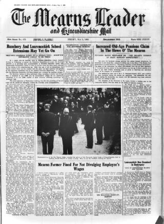 cover page of Mearns Leader published on May 5, 1939