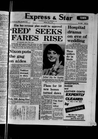 cover page of Wolverhampton Express and Star published on May 5, 1973